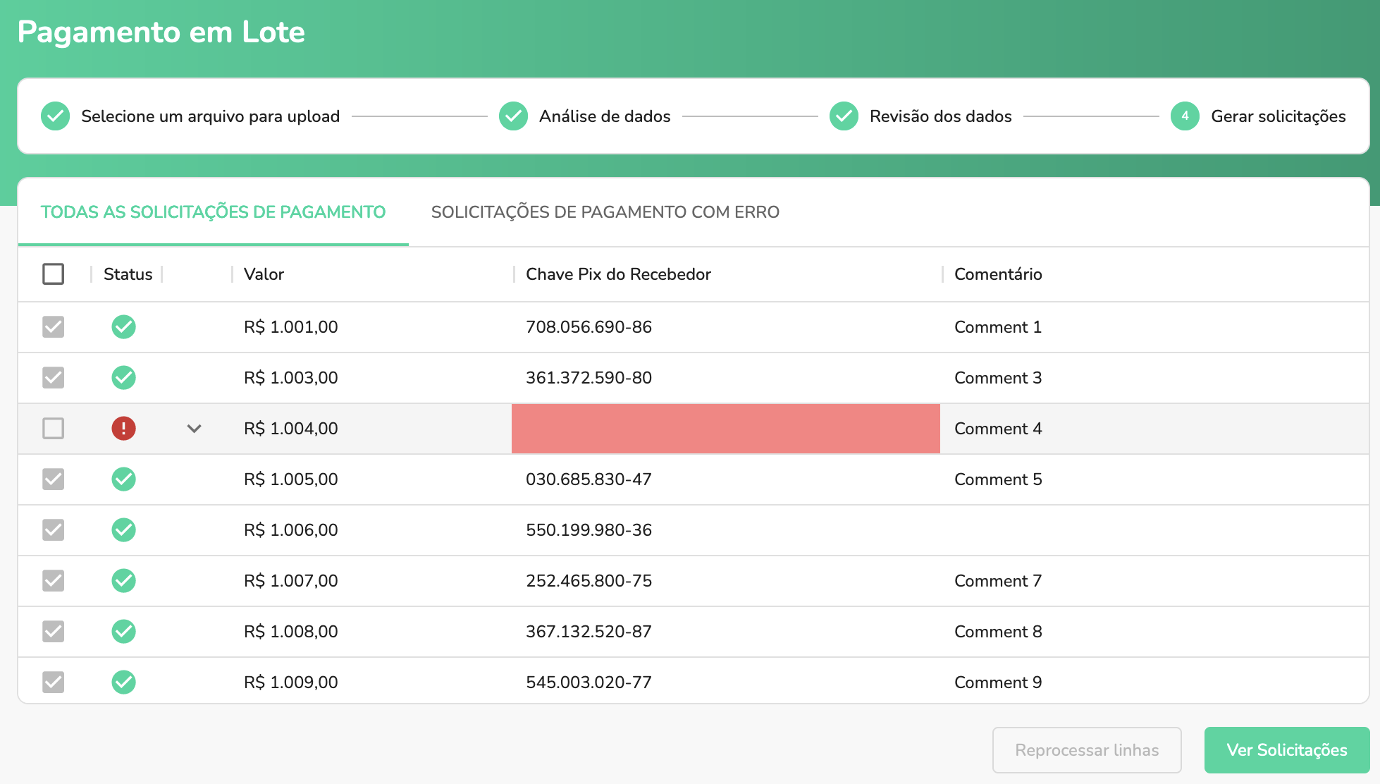 payment batch report